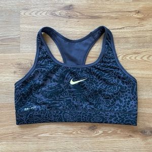 Nike sports bra black animal print